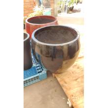 VASO CIMENTO POTE PRETO CRAQUELADO 65X65  - 511702