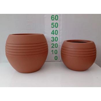 VASO POLIETILENO OVAL JATEADO TERRACOTA N1 (34,8X35,5X25) - 527517