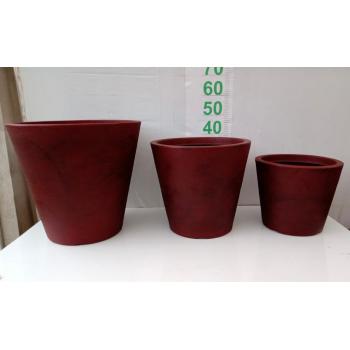 VASO POLI CONE BAIXO RISCATTO N3 VERMELHO COLONIAL (50X55X33) - 533794
