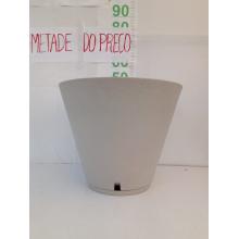 VASO PLASTIC PETRA CONE 45 C/PRATO CIMENTO - 537188