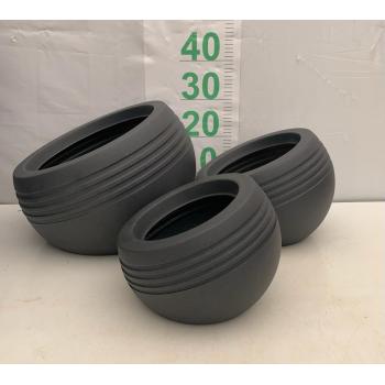 VASO POLI INCLINATO JATEADO MINI CINZA CHUMBO 21X23BOCAX17BASE - 632493