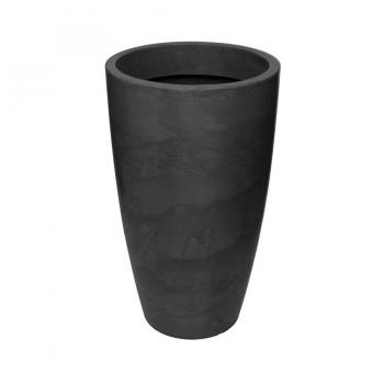 VASO CIMENTO CONE FIRENZE PRETO AUTOMOTIVO M 55 ALT X 36 BOCA  - 511696