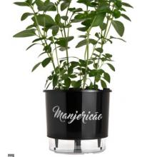 VASO AUTOIRRIGAVEL 03 PRETO LINHA GOURMET MANJERICÃO